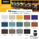 Nicpro 14 Colors Chalk Paint for Furniture, 2 fl oz (60ml) Ultra Matte Finish Acrylic Craft Paint, Non-Toxic Chalk Furniture Paints for Wood, Metal, Cabinets, Home Decor with Liquid Wax, Color Wheel