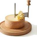 Cheese Curler, Cheese Curler Wheel for i.a. Tte de Moine and Chocolate, Sharp Blade, Wood Base, Suitable for Restaurants, Cafes, and Dessert Shops, Home