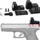 GOTICAL CNC-Machined Fiber Optic Set Front & Rear Handgun Sights for Glock Pistols Standard Models (Mini Red Dot Sight)