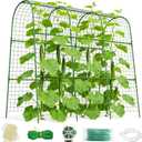 Cucumber Trellis for Raised Bed 48" L x 48" H U-Shape Garden Trellis for Climbing Plants Outdoor, Metal Arch Trellis for Vegetables, Plant Support for Tomato Pea Zucchini Grape Flowers, 120" Lx120" H