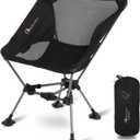 MOON LENCE Portable Camping Chair Backpacking Chair - The 4th Generation Ultralight Folding Chair - Compact, Lightweight Foldable Chairs for Hiking Mountaineering, Beach (Black-Plus)