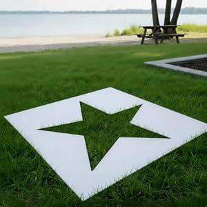 Cinnvoice 35 x 35 Inch Large Star Stencil Reusable Plastic for Yard, Walls, Fabric, Canvas, Flag, DIY Crafts and Independence Day Project