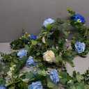 Livole 2Pcs 13 Ft Artificial Flower Garlands Real Touch Fake Floral Silk Blue Rose Garland Hanging Vine for Wedding Table Centerpieces Party Arch Ceremony Garlands Backdrop Decor