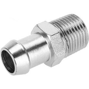 Heater Hose Fitting, Pump Inlet Adapter, 1/2in NPT 5/8in Barb Chrome Metal Fitting Intake Manifold Heater Hose