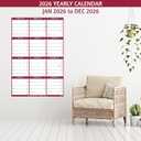 5 x 2026 Dry Erase Calendar  Large Yearly Wall calendar 2026, 38.2'' x 25.2'', 2-Side Reversible Calendar 2026, Vertical/Horizontal, Jan 2026  Dec 2026, 2026 Wall Calendar with Notes, Stickers - Red
