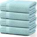 DIGEU 100% Cotton Bath Towels for Bathroom,Highly Absorbent Bath Towels Set Quick Dry,Luxury Soft Towels for Hotel(4 Piece,Electric Blue)