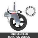 Best Equip 2 Pack Scaffolding Caster Wheels 8 x 2 Inch with Dual Locking Rubber Swivel Caster 360 Degrees Heavy Duty Casters 1100LBS Capacity per Wheel