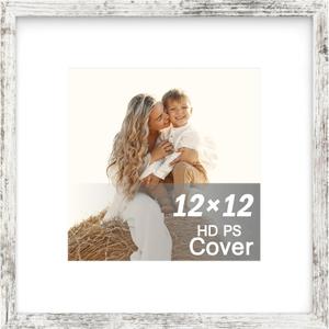 An&He 12x12 inch Picture Frame, White Simple Photo Frame for Decorative Artwork, Suitable for Tabletop, Desk, Bookshelf and Wall Display, Photo Gallery Decor