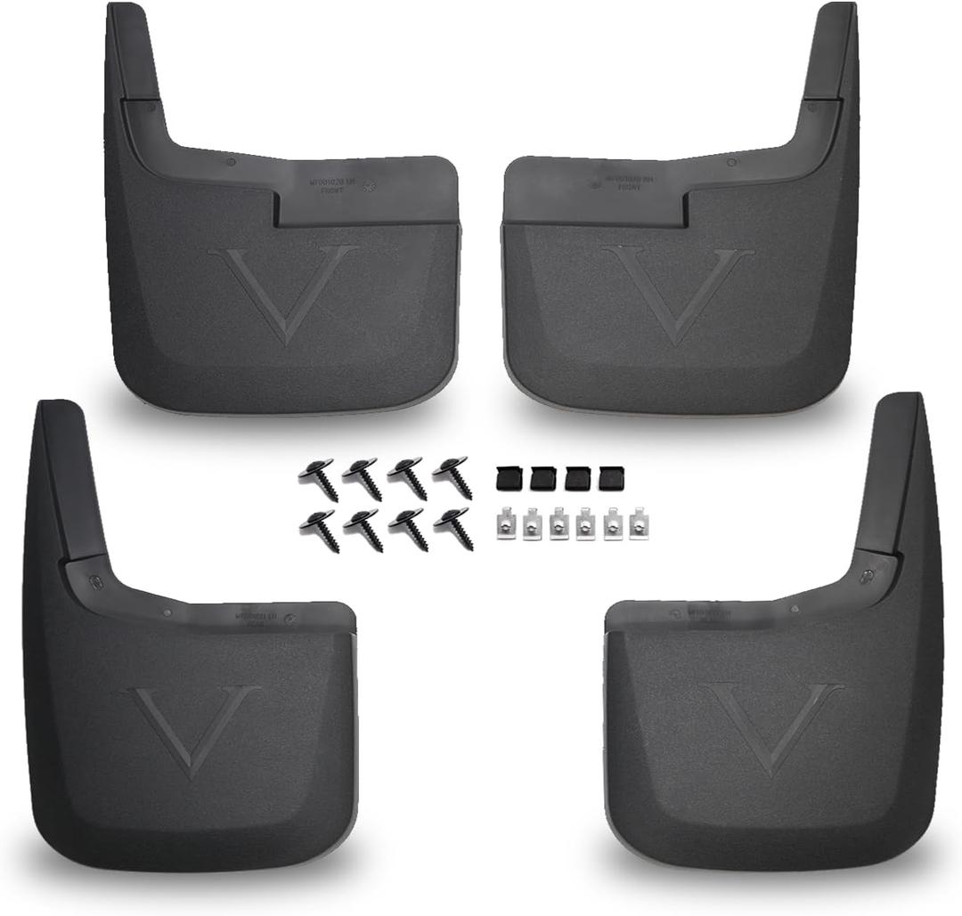 Mud Flaps Compatible with Ford F-150 2015-2020 | Fits Without OEM Fender Flares| Front & Rear Splash Guards | 4PCS Set | No Drill Installation |ABS Molded, Black