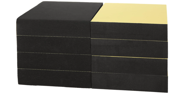 Black Foam Sheets Padding Insulation Rubber Anti Vibration Anti Slip Pad for Craft Furniture(8 Pcs, 12L x 12W x 2H Inch)