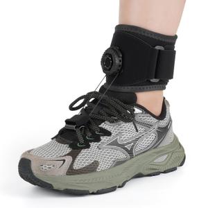 AFO Foot Drop Brace for Walking with Shoes, Upgraded Knob & Steel Wire, Longer Straps for Comfort, Adjustable Soft Walking Support for Dorsiflexion, Left/Right Foot for Women Men (L/XL)