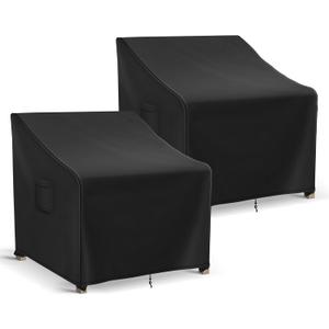 Richwon Patio Furniture Covers Waterproof for Chairs, Lawn Outdoor Chair Covers 2 Pack, Patio Chair Covers for Outdoor Furniture Fits up to 29W x 30D x 36H inches, Black