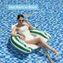 2 pcs Inflatable Pool Float Chair - 43" Pool Floaties Chair Floats Loungers for Swimming Pools Floating Lounger with Cup Holders Party Floaties for Adults, 43 x 31"