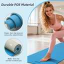 HAHE Wide Yoga Mat 72"x32"x0.4" Thick Pilates Mat with Carrying Strap