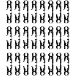 Amazon Basics Glove Clips for Work Gloves, Secures to Clothing or Belt with Snag-Free Breakaway Design, Black, 24-Pack