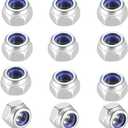 5 x M10x1.5mm Nylon Lock Nuts,10pcs 304 Stainless Steel Nylon Insert Hex Lock Nuts for Industrial and Construction Fasteners