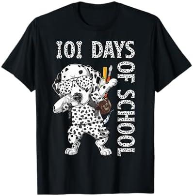 101 Days School Dabbing Dalmatian Dog Teachers Kids T-Shirt Size Medium