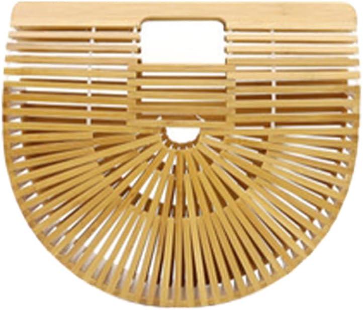 Bamboo Bags for Women Handmade Bamboo Women Handbag Wooden Purse Beach Bamboo Bag Travel Tote Bag Straw Beach Purse (Small: (L*W*H): 28cm*7.6cm*20cm/11.02"*2.99"*7.87")
