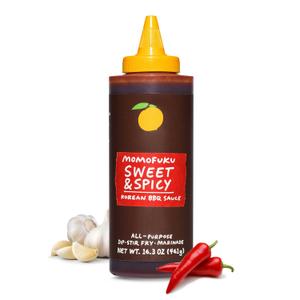 6 x Momofuku Sweet & Spicy Korean BBQ Sauce with Gochujang, Black Pepper, Soy & Garlic for Stir Fry, Barbecue, and Marinade; Umami flavor with Low Spice (EXP 09/28/26)