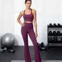 Sunzel Mini Flare Leggings for Women, High Waist Yoga Pants with Tummy Control, Casual Gym Workout Bootcut Leggings (Small, Cherry Red)