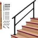 CHR Fence & Rail Hand Rails for Outdoor Steps, 5 Step Handrail & Indoor Stair Railing Kit, Railings for Outdoor Steps and Hand Rails for Seniors for Porch Railing & Deck Hand Rail, 4 to 5 Steps