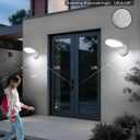 LED Modern Motion Sensor Outdoor Lights Fixtures Wired Round 18W Wall Sconce Light Exterior Porch Lights for Patio Garage Doorway Matt White Cool White 6000K