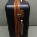 Kono 24 Inch Check In Suitcase Expandable Luggage, Business Travel Suitcase for 5-7 Days, Durable ABS+PC Hardshell with Side Handles & Kick Plates, Double Spinner Silent Wheels, Navy/Brown