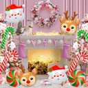 3 x Santa Claus Foil Party Balloons, Merry Christmas Balloons, Elk Christmas Ballons for New Year Eve Holiday Festival Birthday Party Decorations (Elk & Santa Claus)