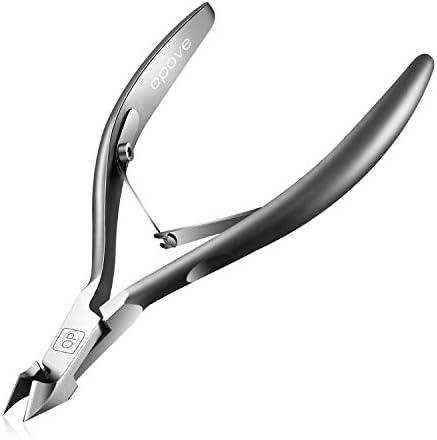 Cuticle Trimmer 3/4 Jaw Extremely Sharp Cuticle Nippers Scissors Stainless Steel Clippers Cutter Remover Pedicure Manicure Nail Tool, opove X7, Space Gray…