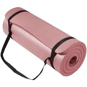 Yoga Mat 1-Inch Extra Thick High-Density Exercise Mat with Non-Slip Surface & Carry Strap for Men & Women Tear-Resistant Pilates Workout Mat for Home Gym, Floor Fitness