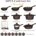 Umite Chef 26PCS Pots and Pans Set Non Stick, Nonstick Cookware Sets, Induction Cook Ware, Includes Steamer & Silicone Utensils, Housewarming Gift, Kitchen Cooking Sets w/Frying pan (PFOS, PFOA Free)
