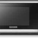 BLACK+DECKER EM720CB7 Digital Microwave Oven with Turntable Push-Button Door, Child Safety Lock, 700W, Stainless Steel, 0.7 Cu.ft