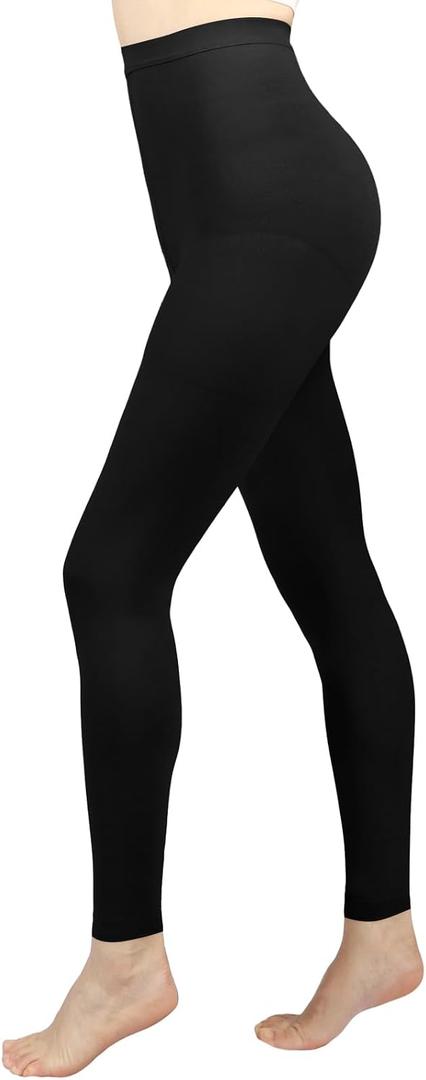Compression Pantyhose for Women, 20-30 mmHg Footless Medical Compression Stockings, Waist High Opaque Graduated Support Compression Hose Tights for Edema, Varicose Veins, Swelling, Large