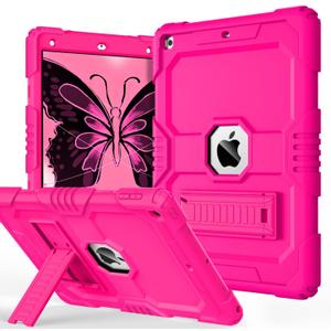 OKP Case for iPad 9th/ 8th/ 7th Generation (2021/2020/2019), Heavy Duty 10.2 inch iPad Shockproof Rugged Protective Cover with Built-in Stand, Hard iPad 9 8 7 Gen Cases for Kids Girls Boys, Hot Pink