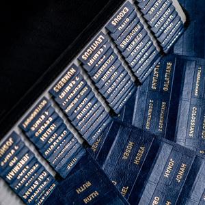 UPAFEXXI-Leather Bible Tabs, Bible Tabsfor Women and Men(Gold Foil Lettering) Large Print Stickers, Easy to Read and Apply, 80 Chapters Labels for Easy Navigation (Dark Blue)