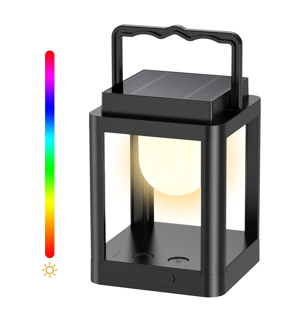 Outdoor Solar Table Lamp,Collasis 10 RGB Color Changing Lights,Portable Rechargeable Solar Lantern Waterproof, Touch Control Outdoor LED Lights Decorative for Patio Walking Reading Camping Bedside