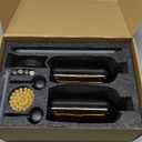 [Luxury] Kitchen Soap Dispenser Set - 16OZ Amber Glass Bottle, Stainless Steel Pump, Instant Dry Tray, Waterproof Labels, Non-Slip Silicone Pad, and Dish Brush | Upgrade for Your Kitchen and Bathroom