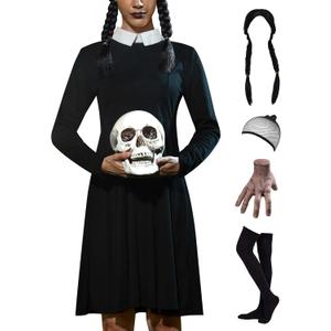 For G and PL Women's Flare Skater Dress Peter Pan Collar Halloween Cosplay Costume