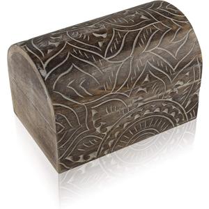 Great Birthday Gift Ideas Handmade Decorative Wooden Jewelry Box Treasure Box Jewelry Organizer Keepsake Box Treasure Chest Trinket Holder Lock Box Watch Box 9 x 6 Inch Great Gift Ideas (Brown) (Antique Finish)