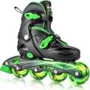 2PM SPORTS Inline Skates for Kids Girls Boys with Light Up Wheels, Adjustable Kids Roller Skates Blades for Youths Beginners (Medium - Big kid (13C-3Y US))