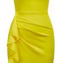 Viwenni Women's Ruffle Vintage Formal Church Wedding Guest Cocktail Dresses (Yellow) M