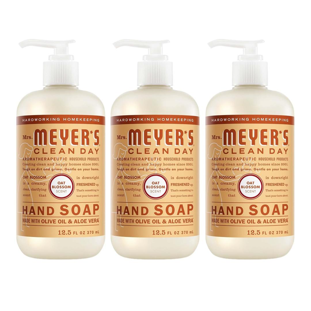 MRS. MEYER'S CLEAN DAY Hand Soap, Oat Blossom, 12.5 Fl Oz Bottle - 3 Pack