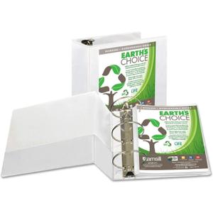 Samsill 18907 Earth's Choice Biobased + Biodegradable Round Ring View Binder 5-Inch Cap White