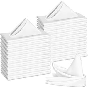 Bailarina 80 Pack White Satin Napkins,17x17 Inches Wedding Napkins Square Soft Silky Table Napkins Bulk Decorative Elegant Cloth Napkin for Party Decoration, Banquet,Wedding,Graduation