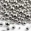 150 Pieces Vase Filler Faux Pearls Vase Makeup Beads No Hole Gloss Bead Mixed Sizes Round Pearl for Home Party Wedding Decor, 8/14/20 mm(Silver)