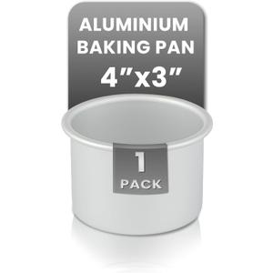 Restaurantware-Met Lux 4 x 3 Inch Straight-Sided Baking Tin, 1 Round Cake Pan - Oven-Ready, Freezable, Anodized Aluminum Round Baking Pan, Greaseproof, For Layer Birthday Cake