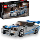 LEGO Speed Champions 2 Fast 2 Furious Nissan Skyline GT-R (R34), Race Car Toy Model Building Kit, Collectible with Racer Minifigure, 2023 Set for Kids, Boys and Girls Ages 9 and Up 76917