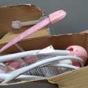 Portable Baby Swing, Pink Electric Infant Swing with 5 Speed Levels, 6 Songs & Timer  Battery-Powered Only (No Batteries Included) Pink and White