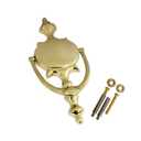 QCAA Solid Brass Door Knocker, 7-3/4", Polished Brass, 1 Pack, Made in Taiwan