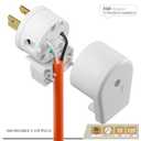 Right Angle Nema 5-15P 15A 125V AC Plug, [ETL] Easy Assembly 90 Degree USA Canada Male DIY Rewirable 12 Directions Adjustable AC Connector White 5-Pack AD0176-5